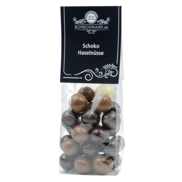 Schoko Haselnüsse im Standbeutel 100g